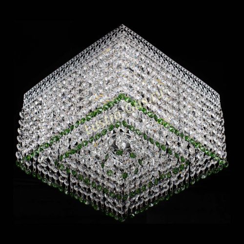 Люстра Квадрат Венеция №3 зеленая в Химках Гусь Хрустальный