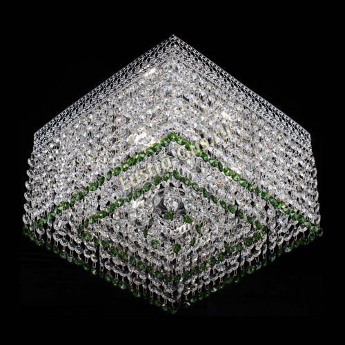 Люстра Квадрат Венеция №3 зеленая в Химках Гусь Хрустальный