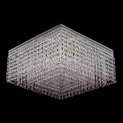 Люстра Квадрат Венеция №5 розовая в Химках Гусь Хрустальный