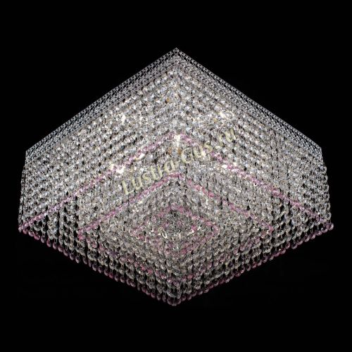 Люстра Квадрат Венеция №5 розовая в Химках Гусь Хрустальный