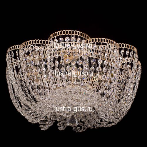 Люстра Лотос Елена, диаметр 500 мм, цвет золото Гусь Хрустальный