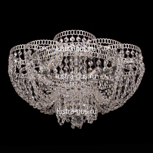 Люстра Лотос Пион, диаметр 500 мм, цвет серебро Гусь Хрустальный