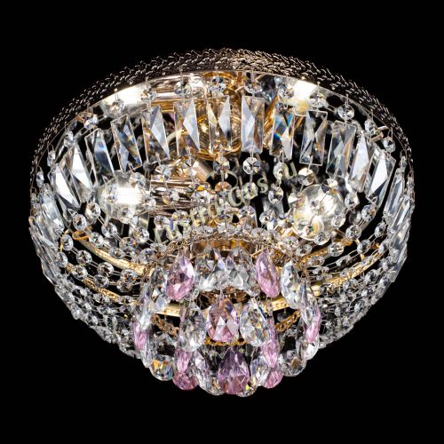 Люстра Милан Астра №3 розовая в Химках Гусь Хрустальный