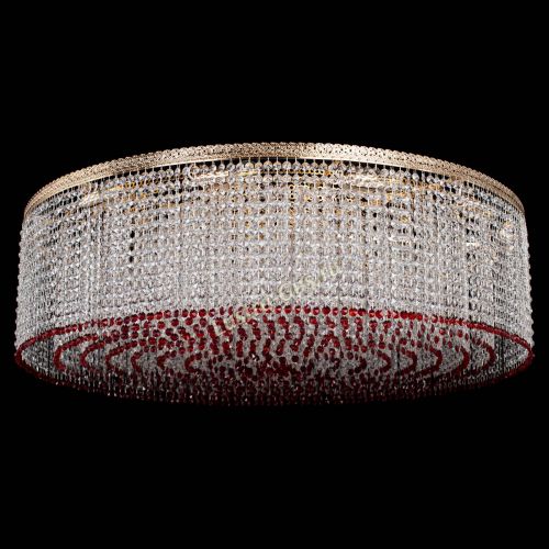 Люстра Милан капель №12 красная в Химках Гусь Хрустальный