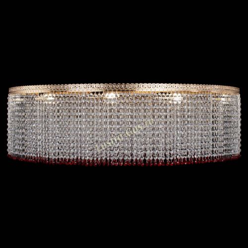 Люстра Милан капель №12 красная в Химках Гусь Хрустальный