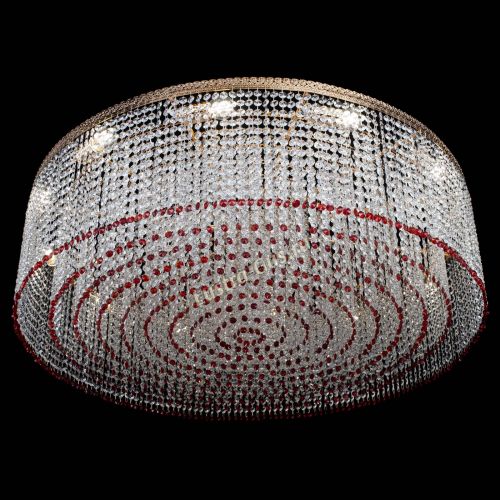 Люстра Милан капель №12 красная в Химках Гусь Хрустальный