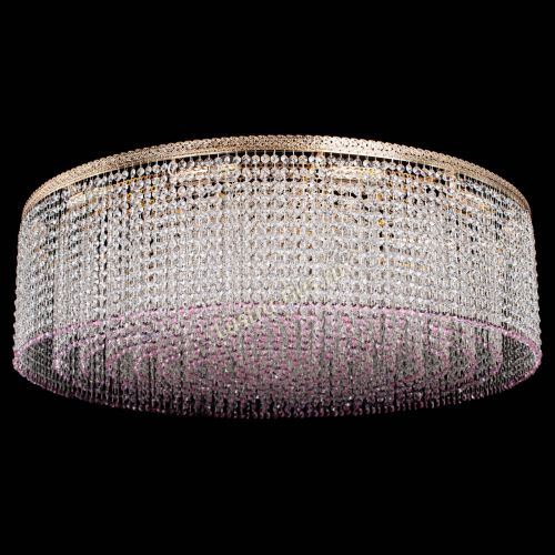 Люстра Милан капель №12 розовая в Химках Гусь Хрустальный