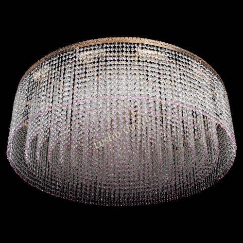 Люстра Милан капель №12 розовая в Химках Гусь Хрустальный