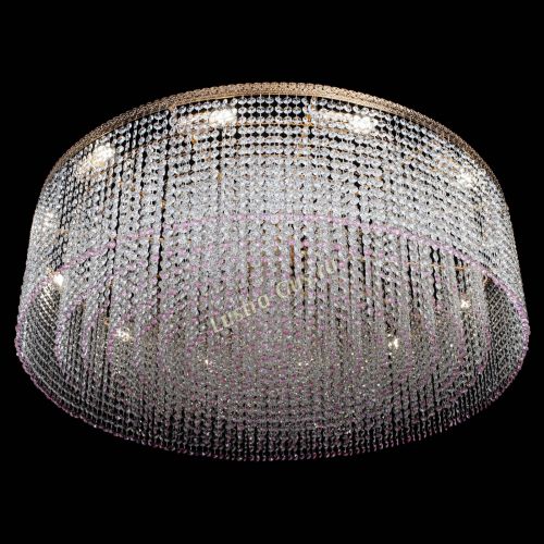 Люстра Милан капель №12 розовая в Химках Гусь Хрустальный