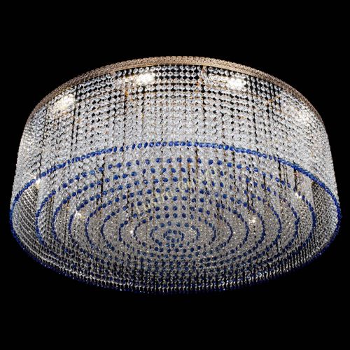 Люстра Милан капель №12 синяя в Химках Гусь Хрустальный