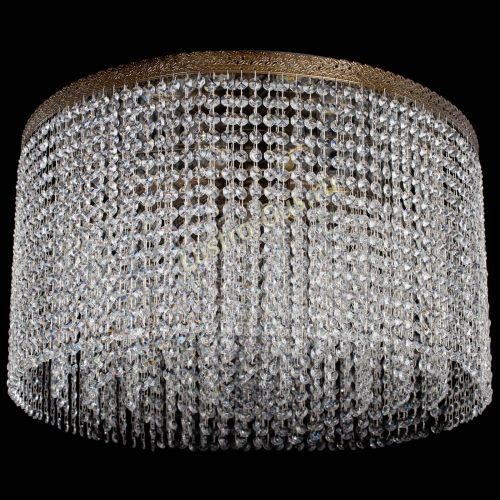 Люстра Милан капель оптикон под бронзу с зеркалом в Химках Гусь Хрустальный