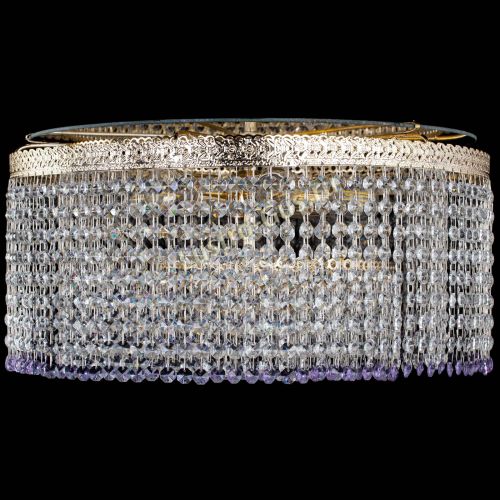 Люстра Милан капель оптикон Фиолетовая в Химках Гусь Хрустальный