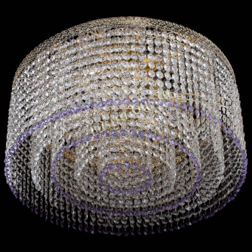 Люстра Милан капель оптикон Фиолетовая в Химках Гусь Хрустальный