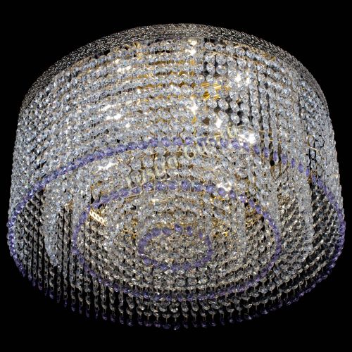 Люстра Милан капель оптикон Фиолетовая в Химках Гусь Хрустальный