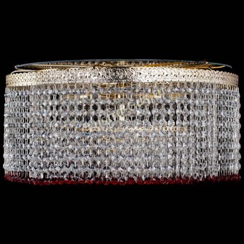 Люстра Милан капель оптикон Красная в Химках Гусь Хрустальный