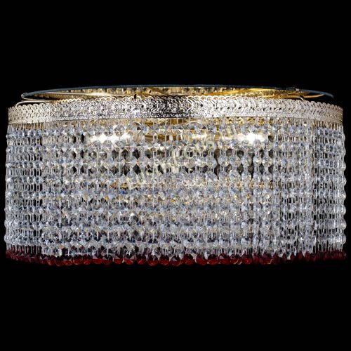 Люстра Милан капель оптикон Красная в Химках Гусь Хрустальный