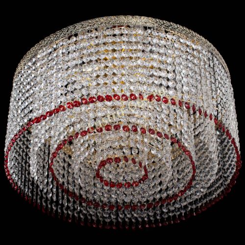 Люстра Милан капель оптикон Красная в Химках Гусь Хрустальный