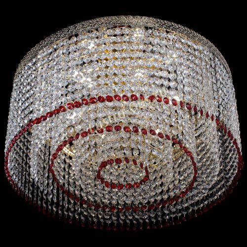 Люстра Милан капель оптикон Красная в Химках Гусь Хрустальный