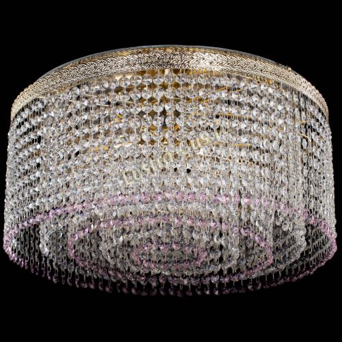 Люстра Милан капель оптикон Розовая в Химках Гусь Хрустальный