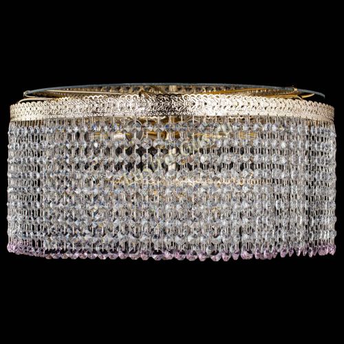 Люстра Милан капель оптикон Розовая в Химках Гусь Хрустальный