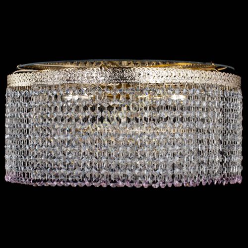 Люстра Милан капель оптикон Розовая в Химках Гусь Хрустальный