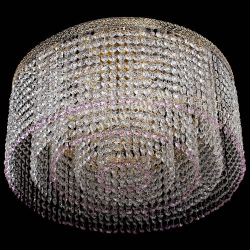 Люстра Милан капель оптикон Розовая в Химках Гусь Хрустальный