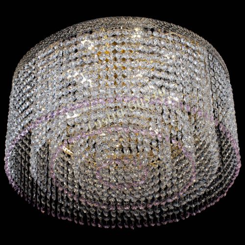 Люстра Милан капель оптикон Розовая в Химках Гусь Хрустальный