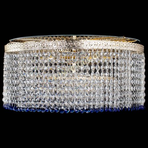 Люстра Милан капель оптикон Синяя в Химках Гусь Хрустальный