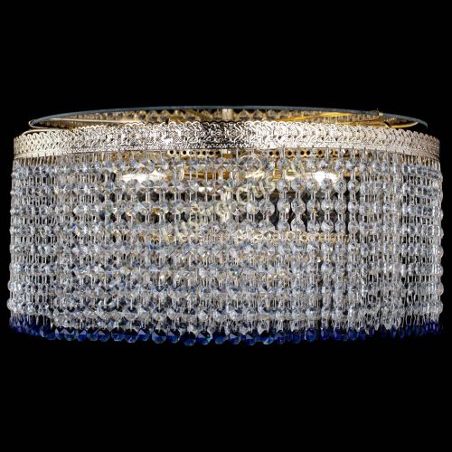 Люстра Милан капель оптикон Синяя в Химках Гусь Хрустальный