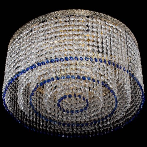 Люстра Милан капель оптикон Синяя в Химках Гусь Хрустальный