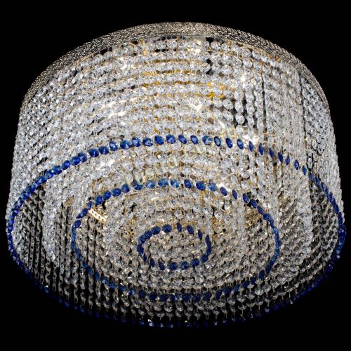 Люстра Милан капель оптикон Синяя в Химках Гусь Хрустальный