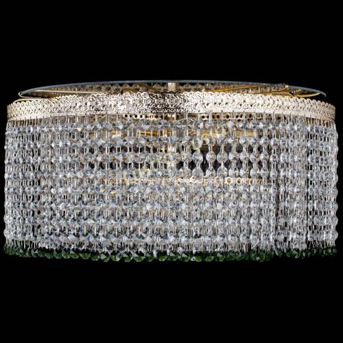 Люстра Милан капель оптикон Зеленая в Химках Гусь Хрустальный