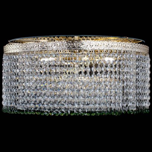 Люстра Милан капель оптикон Зеленая в Химках Гусь Хрустальный