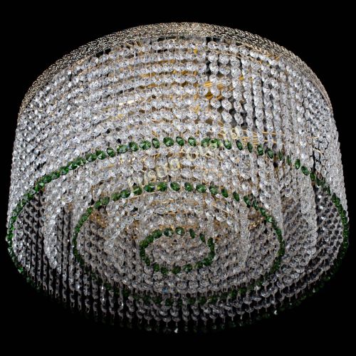 Люстра Милан капель оптикон Зеленая в Химках Гусь Хрустальный