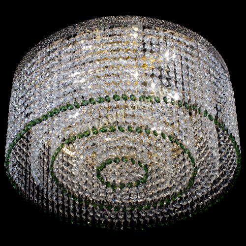 Люстра Милан капель оптикон Зеленая в Химках Гусь Хрустальный