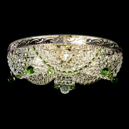 Люстра Виктория зеленая в Химках Гусь Хрустальный