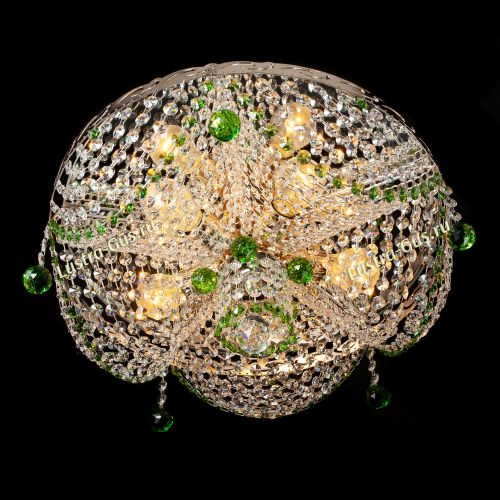 Люстра Виктория зеленая в Химках Гусь Хрустальный