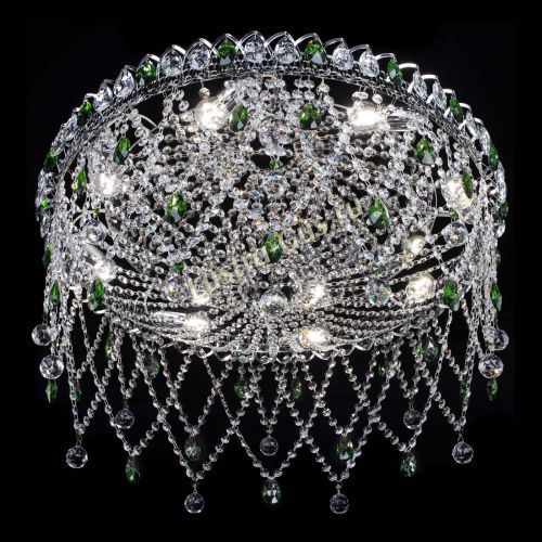 Люстра Паутинка зеленая в Химках Гусь Хрустальный