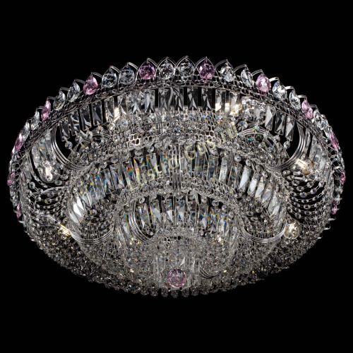 Люстра Тройное Кольцо пластинка розовая в Химках Гусь Хрустальный