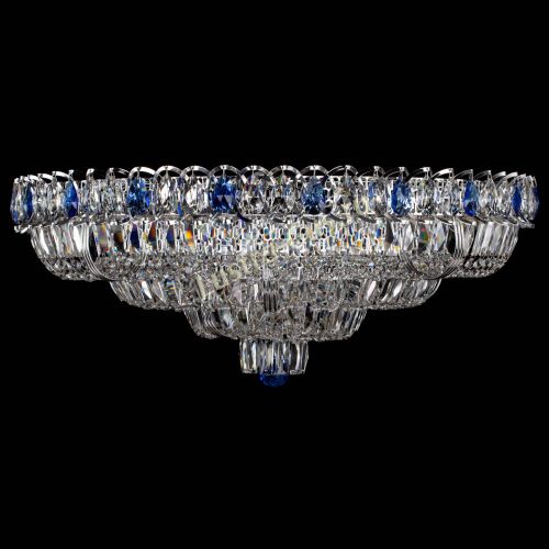 Люстра Тройное Кольцо пластинка синяя в Химках Гусь Хрустальный