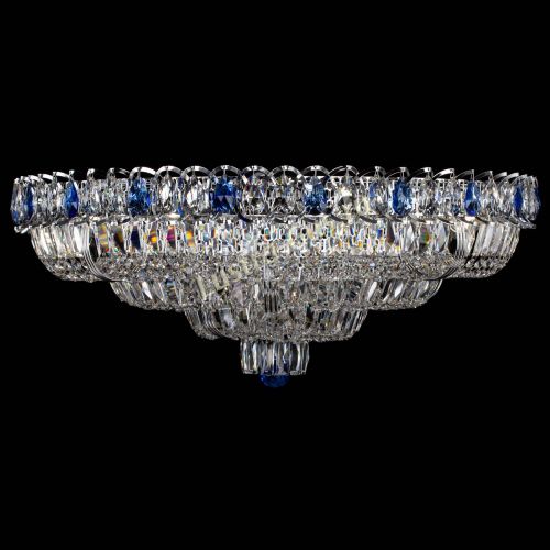 Люстра Тройное Кольцо пластинка синяя в Химках Гусь Хрустальный