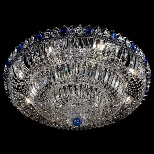 Люстра Тройное Кольцо пластинка синяя в Химках Гусь Хрустальный