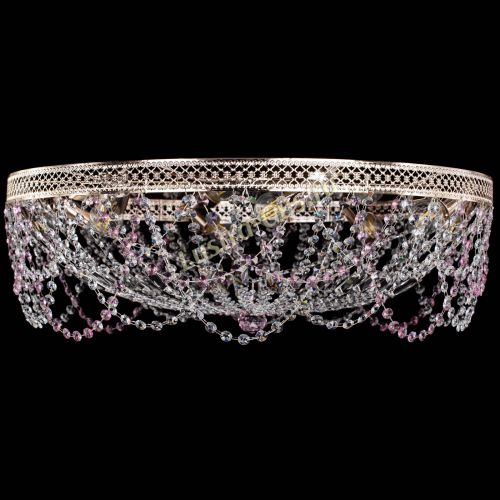 Люстра Венеция Ажур розовая в Химках Гусь Хрустальный