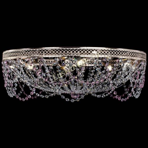 Люстра Венеция Ажур розовая в Химках Гусь Хрустальный