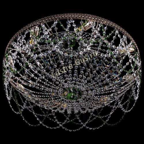 Люстра Венеция Ажур зеленая в Химках Гусь Хрустальный