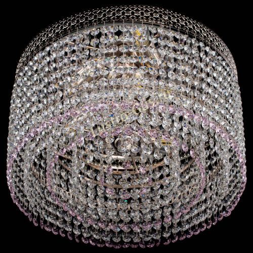 Люстра Венеция Капель №3 розовая в Химках Гусь Хрустальный