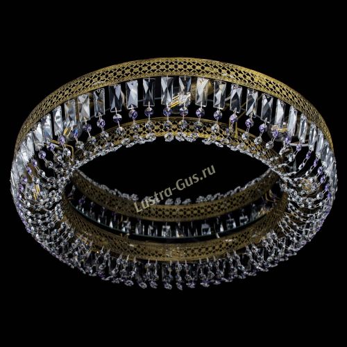 Люстра Венеция Кольцо №8 пластинка под бронзу Фиолетовая в Химках Гусь Хрустальный