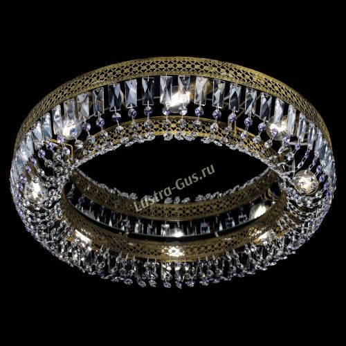 Люстра Венеция Кольцо №8 пластинка под бронзу Фиолетовая в Химках Гусь Хрустальный