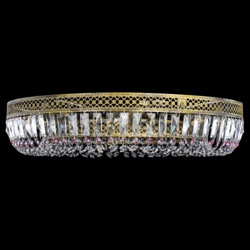 Люстра Венеция Кольцо №8 пластинка под бронзу Розовая в Химках Гусь Хрустальный