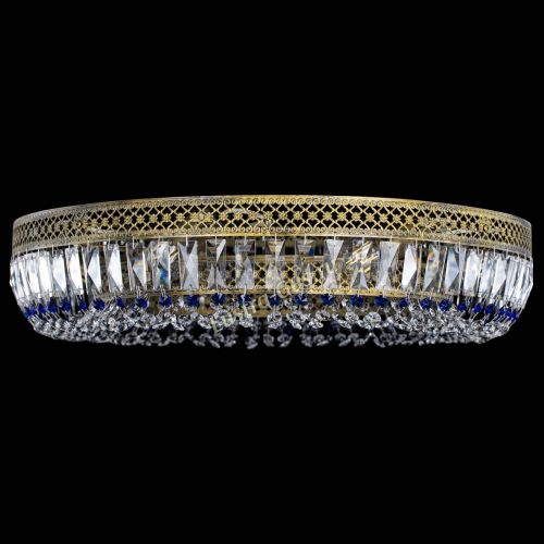 Люстра Венеция Кольцо №8 пластинка под бронзу Синяя в Химках Гусь Хрустальный